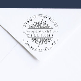 Rustic Wildflower Gehuwd paardenadres Rubberstempel