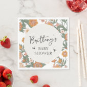 Rustic Wildflower Genderneutraal Baby shower Servet (Insitu)