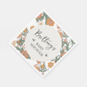 Rustic Wildflower Genderneutraal Baby shower Servet (Hoek)