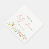 Rustic Wildflower Gepersonaliseerd Baby shower Nap Servet (Hoek)