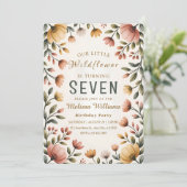 Rustic Wildflower Girl Birthday Kaart (Staand voorkant)