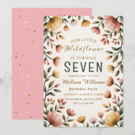 Rustic Wildflower Girl Birthday Kaart