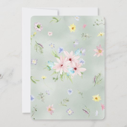 Rustic Wildflower Housewarming Party Sjabloon Kaart (Achterkant)