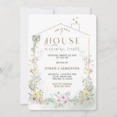 Rustic Wildflower Housewarming Party Sjabloon Kaart (Voorkant)
