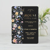 Rustic Wildflower Housewarming Party Sjabloon Kaart (Staand voorkant)