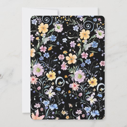 Rustic Wildflower Housewarming Party Sjabloon Kaart (Achterkant)