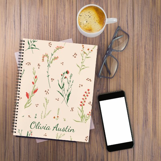 Rustic Wildflower Journal Personalized  Notitieboek