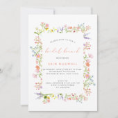 Rustic Wildflower Lijst Bridal Brunch Uitnodiging (Voorkant)