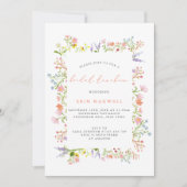 Rustic Wildflower Lijst Bridal Luncheon Kaart (Voorkant)