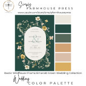 Rustic Wildflower Lijst Emerald Green Dinner All In One Uitnodiging