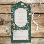 Rustic Wildflower Lijst Emerald Green Dinner All In One Uitnodiging<br><div class="desc">Dit ontwerp is voorzien van een zacht lijst van de wilde bloem rond een crèmeovaal op een groene achtergrond. De gepersonaliseerde alle-in-één uitnodigingen zijn een unieke combinatie van zowel een prachtig gedrukte douaneverzoeken met een gemakkelijk om geperforeerd briefkaart af te breken RSVP. En ze zijn zo makkelijk te gebruiken! Je...</div>