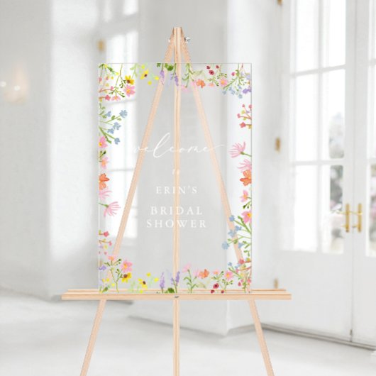 Rustic Wildflower Lijst Vrijgezellenfeest Welkom Acryl Bord
