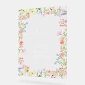 Rustic Wildflower Lijst Vrijgezellenfeest Welkom Acryl Bord (Hoek)