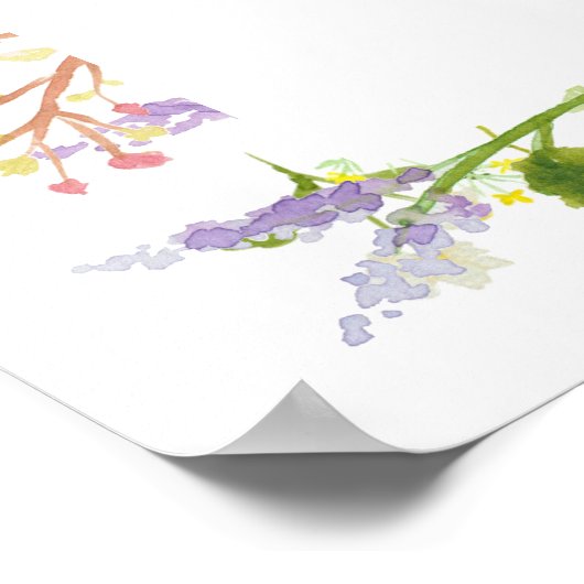 Rustic Wildflower Lijst Vrijgezellenfeest Welkom Poster (Hoek)