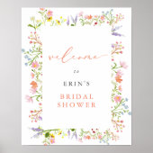 Rustic Wildflower Lijst Vrijgezellenfeest Welkom Poster (Voorkant)