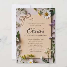 Rustic Wildflower Little Princess Baby Shower Kaart