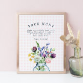 Rustic Wildflower Mason Jar Baby Sock Hunt Game Poster