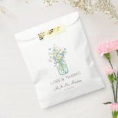 Rustic Wildflower Mason Jar Love en Bedankt Bedankzakje (Gezegeld)