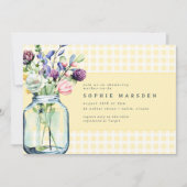 Rustic Wildflower Mason Jar Picnic Baby shower Kaart (Voorkant)