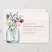 Rustic Wildflower Mason Jar Picnic Baby shower Kaart (Voorkant)