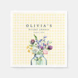 Rustic Wildflower Mason Jar Picnic Baby shower Servet