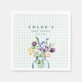 Rustic Wildflower Mason Jar Picnic Baby shower Servet
