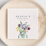 Rustic Wildflower Mason Jar Picnic Vrijgezellenfee Servet<br><div class="desc">Rustic Wildflower Mason Jar Picnic Vrijgezellenfeest Napkins</div>