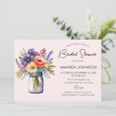 Rustic Wildflower Mason Jar Vrijgezellenfeest Kaart (Staand voorkant)