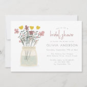 Rustic Wildflower Mason Jar Vrijgezellenfeest Kaart (Voorkant)