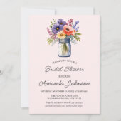 Rustic Wildflower Mason Jar Vrijgezellenfeest Kaart (Voorkant)