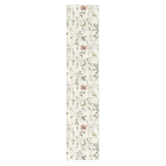 Rustic Wildflower Meadow Table Runner Korte Tafelloper (Voorkant)