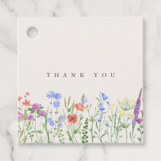 Rustic Wildflower Meadow Wedding Bedankjes Labels (Voorkant)