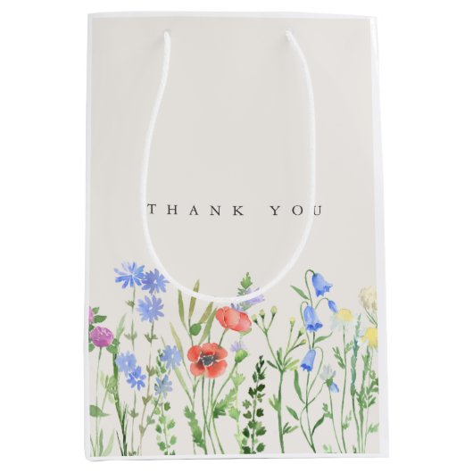 Rustic Wildflower Meadow Wedding  Medium Cadeauzakje (Voorkant)