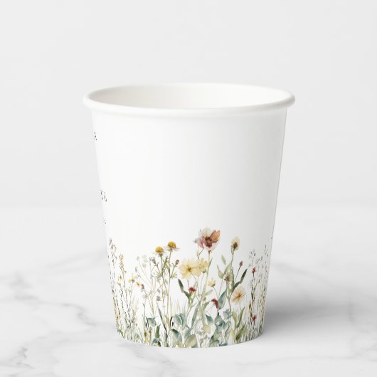 Rustic Wildflower Meadow Wedding Papieren Bekers (Achterkant)