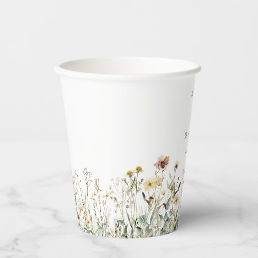 Rustic Wildflower Meadow Wedding Papieren Bekers (Voorkant)