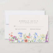Rustic Wildflower Meadow Wedding RSVP (Voorkant)