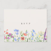 Rustic Wildflower Meadow Wedding RSVP  Briefkaart (Voorkant)
