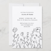 Rustic Wildflower Minimalistisch Vrijgezellenfeest Kaart (Voorkant)