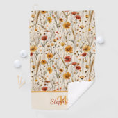 Rustic Wildflower Monogram - Boho Floral Pattern Golfhanddoek (Insitu)