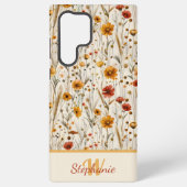 Rustic Wildflower Monogram - Boho Floral Pattern Samsung Galaxy Hoesje (Achterkant)