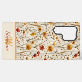 Rustic Wildflower Monogram - Boho Floral Pattern Samsung Galaxy Hoesje (Achterkant horizontaal)