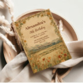 Rustic Wildflower Mountain Birthday Kaart