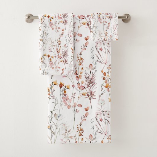 Rustic Wildflower Pattern Bad Handdoek (Insitu)