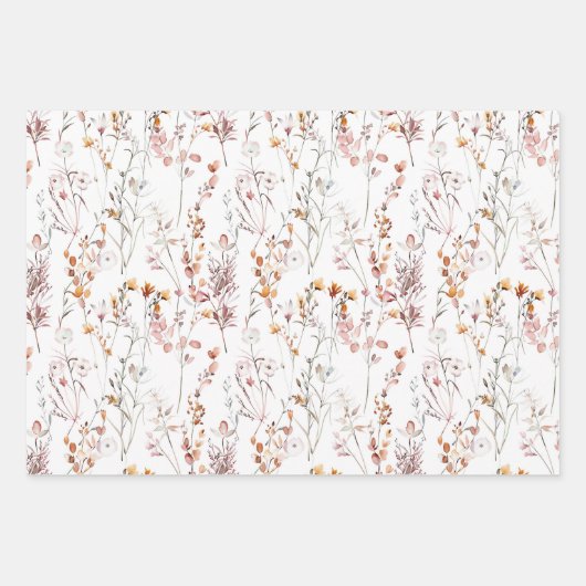 Rustic Wildflower Pattern Inpakpapier Vel (Voorkant 2)
