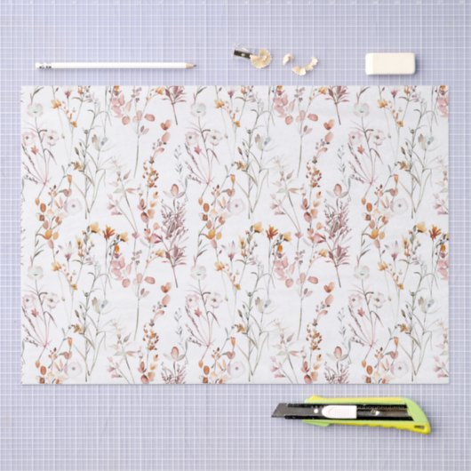 Rustic Wildflower Pattern Tissuepapier (Craft)