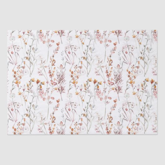 Rustic Wildflower Pattern Tissuepapier (Voorkant)