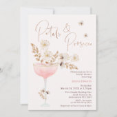 Rustic Wildflower Petal Prosecco Vrijgezellenfeest Kaart (Voorkant)
