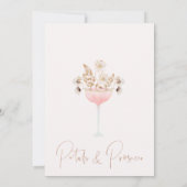 Rustic Wildflower Petal Prosecco Vrijgezellenfeest Kaart (Achterkant)
