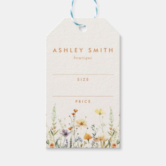 Rustic Wildflower Prijs Label Cadeaulabel (Voorkant)