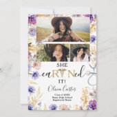 Rustic Wildflower RN Nurse 4 foto's Afstuderen Aankondiging (Voorkant)